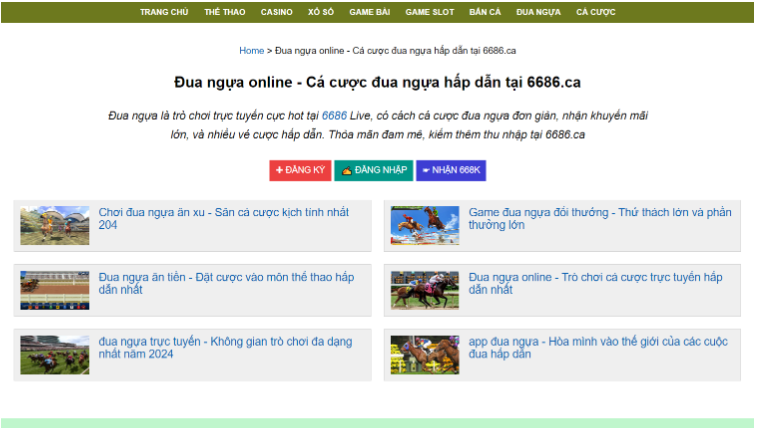 Các đặc điểm thu hút của trò đua ngựa ăn xu trên 6686 - 6686vn Live Các đặc điểm thu hút của trò đua ngựa ăn xu trên 6686 - 6686vn Live