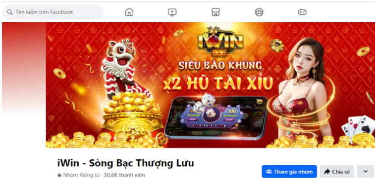 Mạng xã hội với hàng chục nghìn người theo dõi của IWIN.